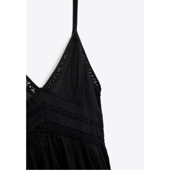 ZARA LACE INSERT MIDI DRESS - Picture 5 of 8